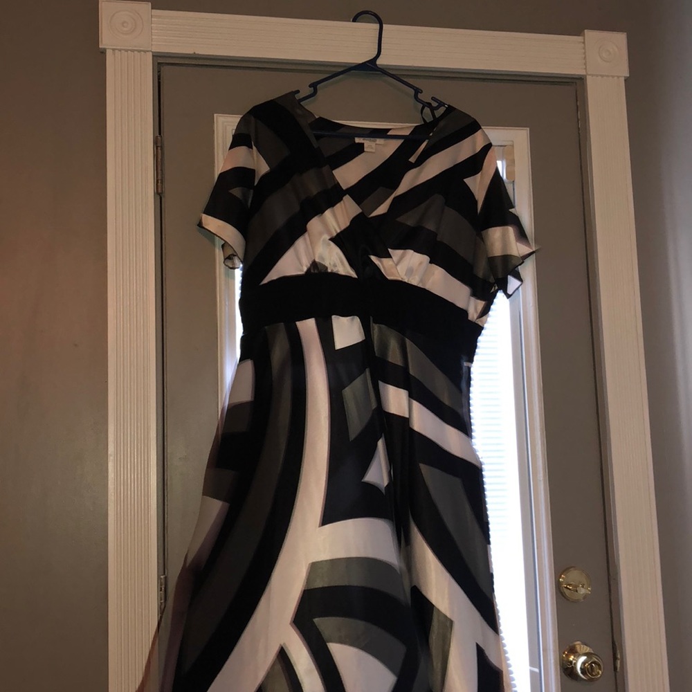 Asymmetrical grey and black dress